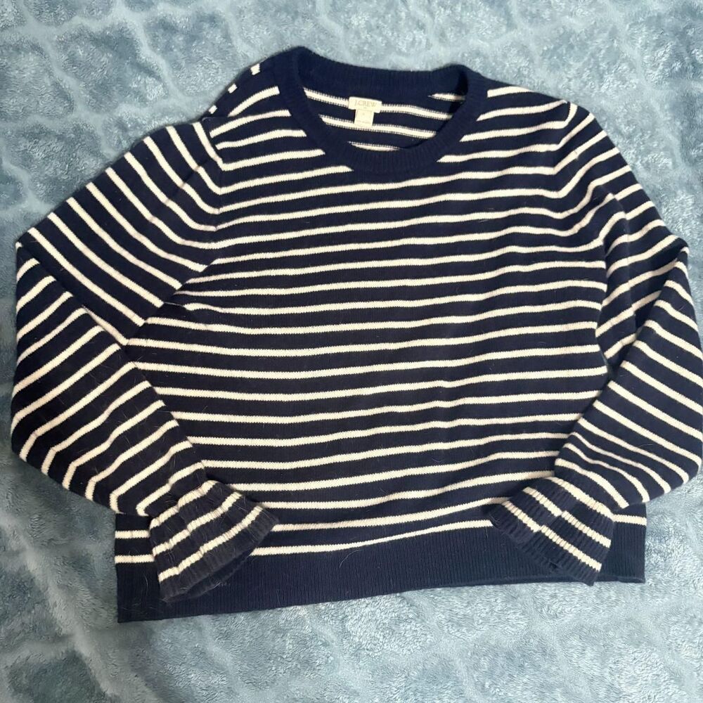 Jcrew Women's Navy and Blue Jumper